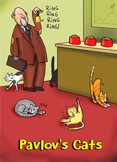 Dad and Pavlov Cats Ecard Cover