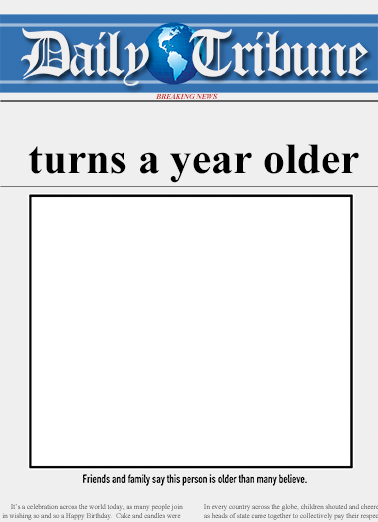 Daily Tribune Guy Young at Heart Ecard Cover