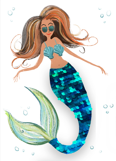 Dazzling Mermaid Birthday Ecard Cover