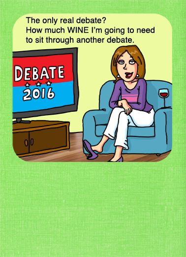 Debate 2016 Clinton Card Cover