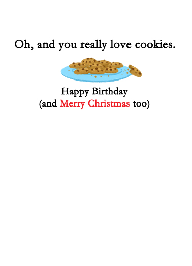 December Birthday Like Santa 5x7 greeting Card Inside