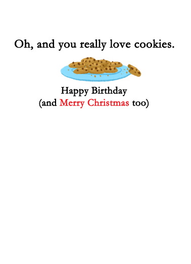 December Birthday Like Santa Santa Card Inside