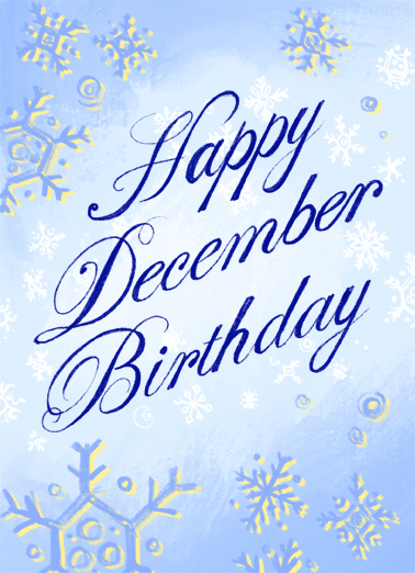 December Birthday Winter Happy Holidays Ecard Cover