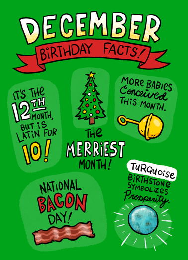 December Facts Lettering Ecard Cover