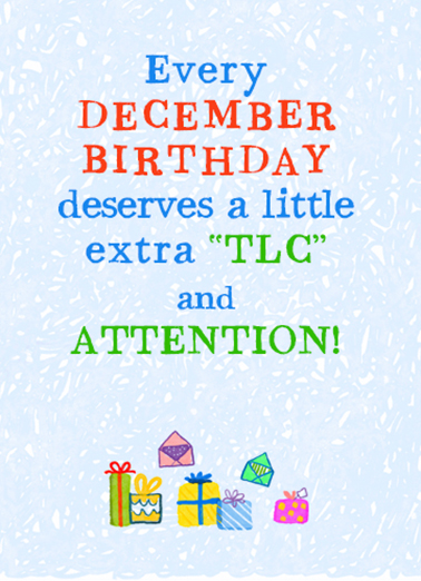 December TLC December Birthday Card Cover