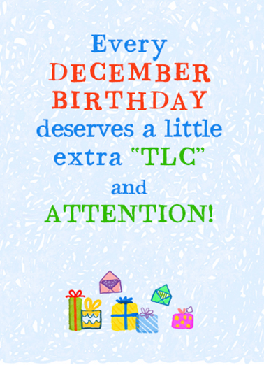 December TLC December Birthday Card Cover