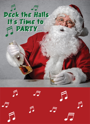 Deck The Halls Santa - Funny Christmas Card to personalize and send.