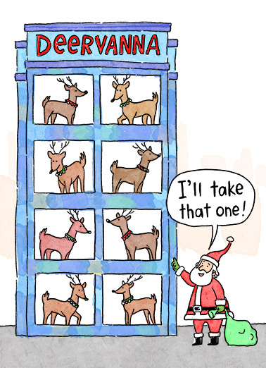 Deervanna - Funny Christmas Card to personalize and send.