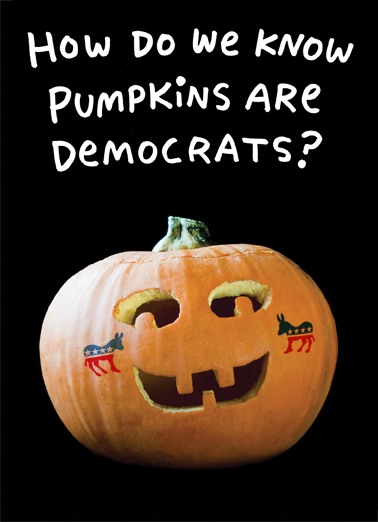 Democrat Pumpkins Halloween Card Cover