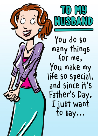 funny fathers day card to my husband from cardfoolcom
