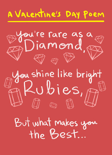 Diamonds Rubies VAL Valentine's Day Card Cover