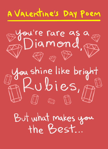 Diamonds Rubies VAL Valentine's Day Ecard Cover