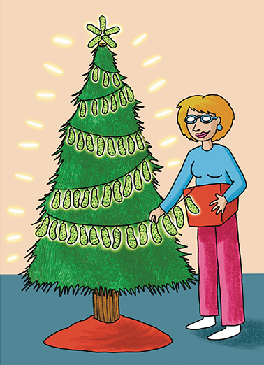 Dill Light Full Tree Christmas Card Cover