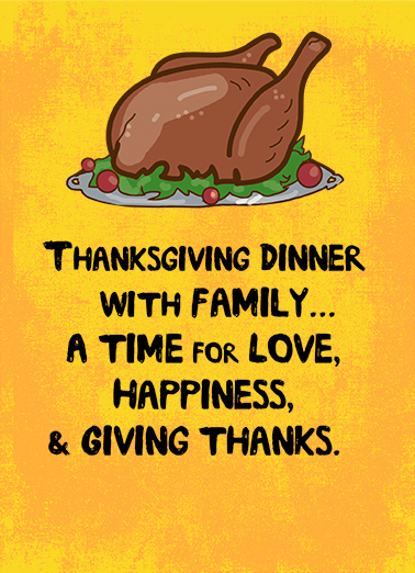 Dinner with Family Thanksgiving Ecard Cover