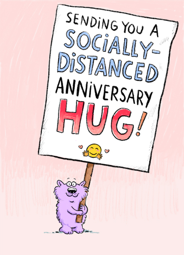 Distanced Hug (Anniversary) Anniversary Ecard Cover