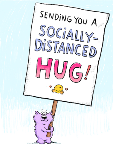 Distanced Hug Bday Cartoons Ecard Cover