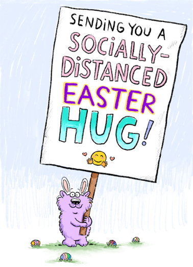 Distanced Hug Easter Easter Ecard Cover