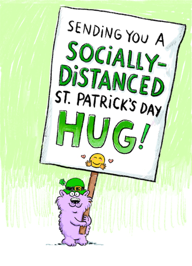 Distanced Hug PAT St. Patrick's Day Ecard Cover