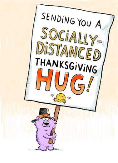 Distanced Hug Thanksgiving Thanksgiving Ecard Cover