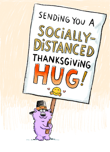 Distanced Hug Thanksgiving Thanksgiving Card Cover