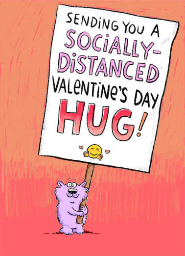 Distanced Hug VAL Valentine's Day Ecard Cover
