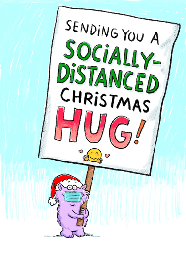 Distanced Hug XMAS Coronavirus Ecard Cover