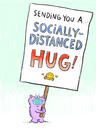 Distanced Hug For Any Time Ecard Cover