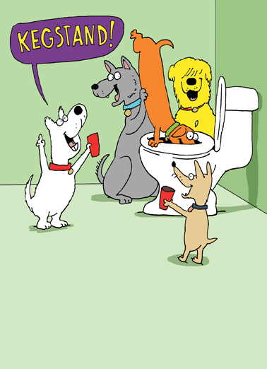 Dog Kegstand  Card Cover