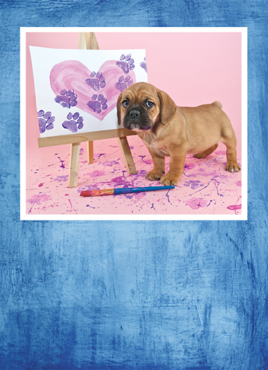 Dog Painting Valentine's Day Ecard Cover