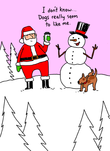 Dogs Like Me Santa Card Cover