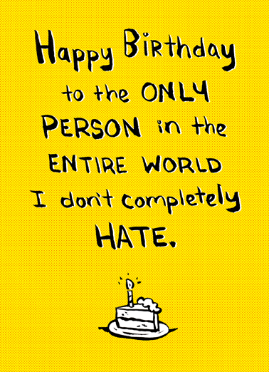 Don't Hate Birthday Ecard Cover