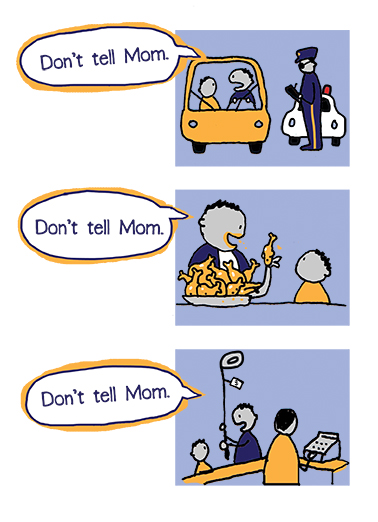 Don't Tell Mom 5x7 greeting Card Cover