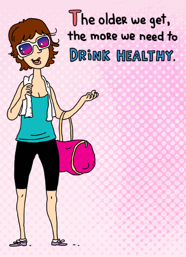 Drinking Healthy Cartoons Card Cover