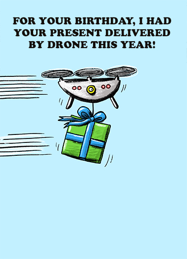 Drone Delivery Birthday Card Cover