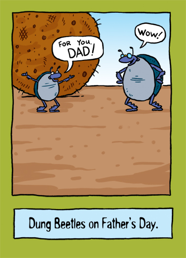 Dung Beetles Dad Funny Ecard Cover