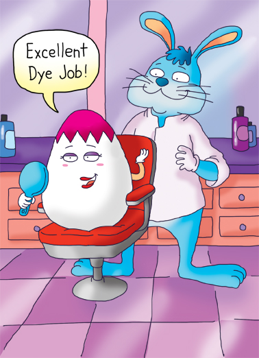 Dye Job Easter Ecard Cover