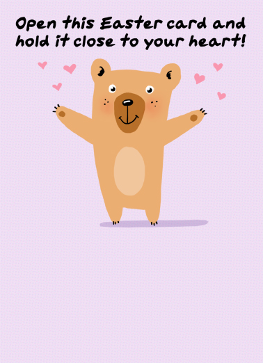Easter Bear Hug Social Distance Quarantine Card Cover