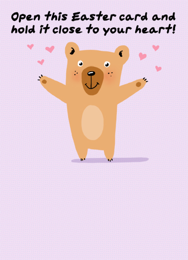 Easter Bear Hug Social Distance Hug Card Cover