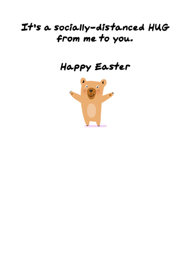 Easter Bear Hug Social Distance Easter Card Inside