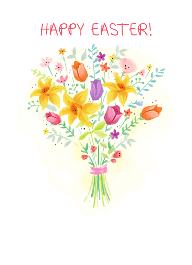 Easter Bouquet Thanks For Anyone Card Cover