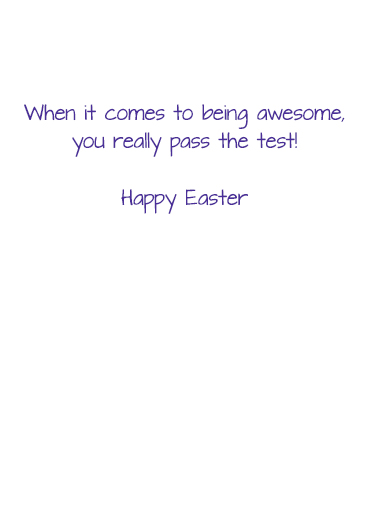 Easter Testing Easter Card Inside