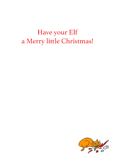 Elf Cat Christmas Card Inside