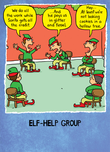 Elf-Help Business Greeting Card Cover