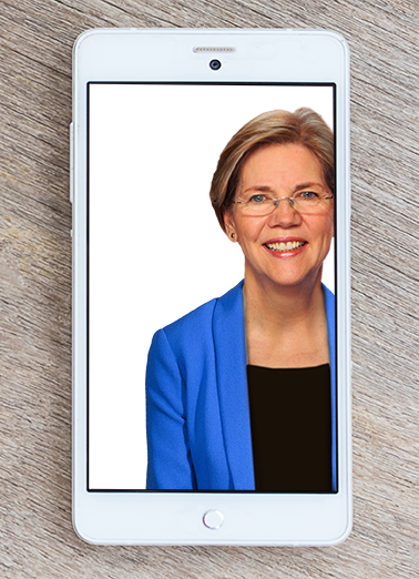 Elizabeth Warren Selfie 5x7 greeting Card Cover