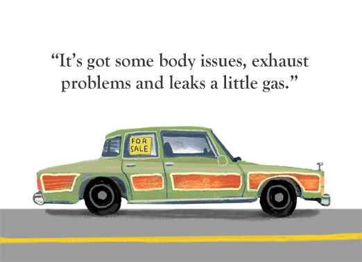 Exhaust Issues 5x7 horizontal greeting Card Cover