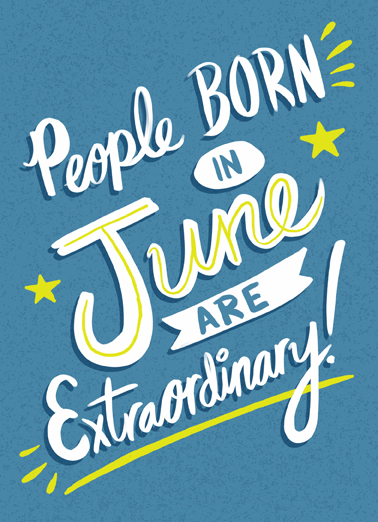 Extraordinary June June Birthday Card Cover