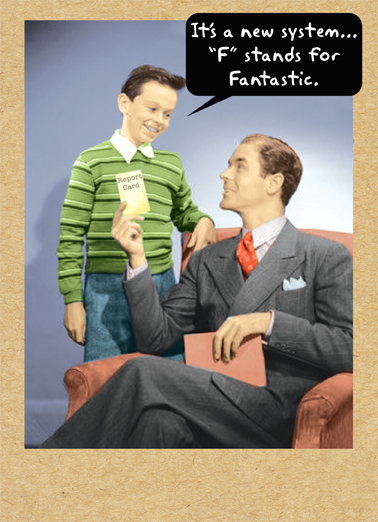 F for Fantastic Vintage Card Cover
