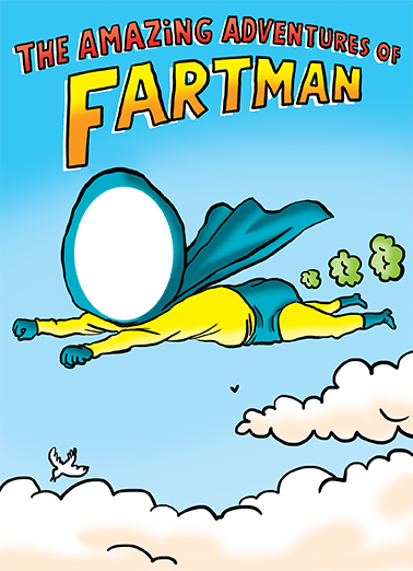 Fartman (for any time) 5x7 greeting Card Cover