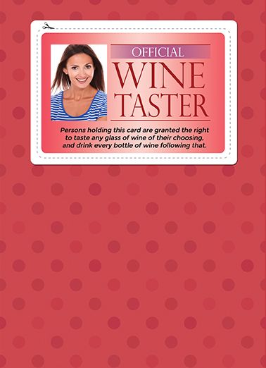 Wine Taster (for any time) Add Your Photo Card Cover