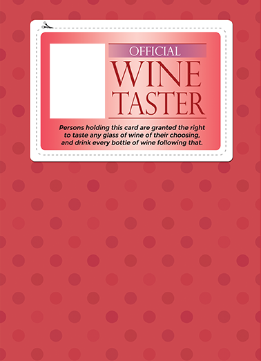 Wine Taster (for any time) Drinking Card Cover